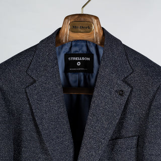 Strellson Mottled Dark Blue Arndt Sports Coat - Cotton, Polyester, Viscose, Slim Fit, Textured - View 7