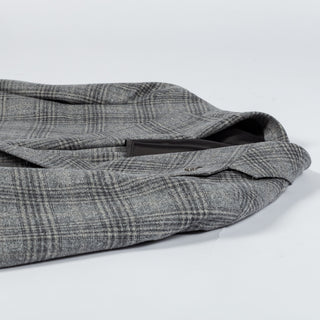 Tagliatore Grey Glen Check Silk Blazer - Wool, Silk, Denim, Made In Italy - View 8