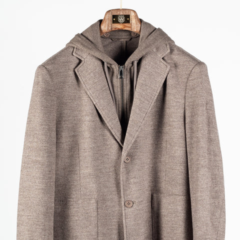 Bugatchi Walnut Hooded Wool Blazer 6