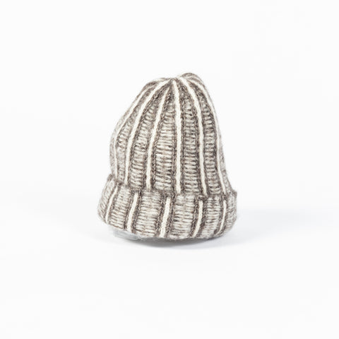Wythe Charcoal & Cream Alpaca Two Tone Beanie 2