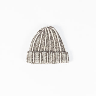 Wythe Charcoal & Cream Alpaca Two Tone Beanie 1
