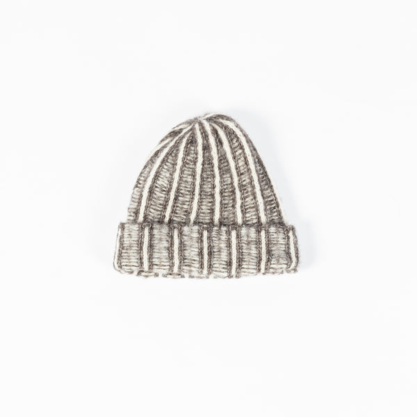 Charcoal & Cream Alpaca Two Tone Beanie