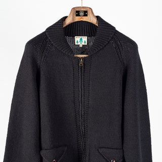 Wythe Black Zip Shawl Wool Cardigan 6