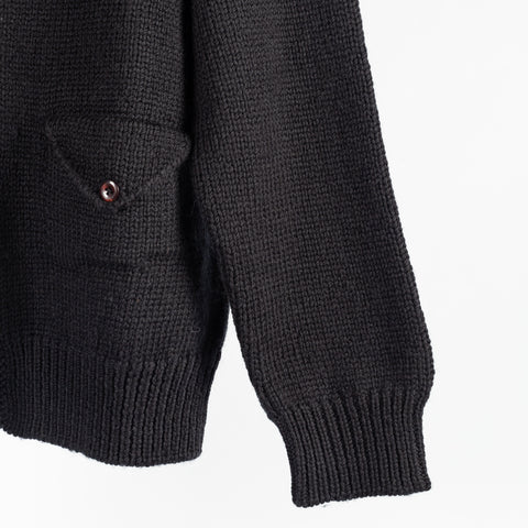 Wythe Black Zip Shawl Wool Cardigan 4