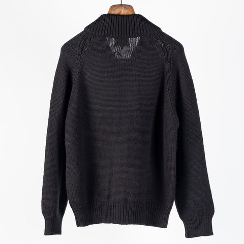 Wythe Black Zip Shawl Wool Cardigan 5