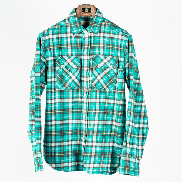 Thousand Lakes Plaid Washed Flannel Pearlsnap Shirt
