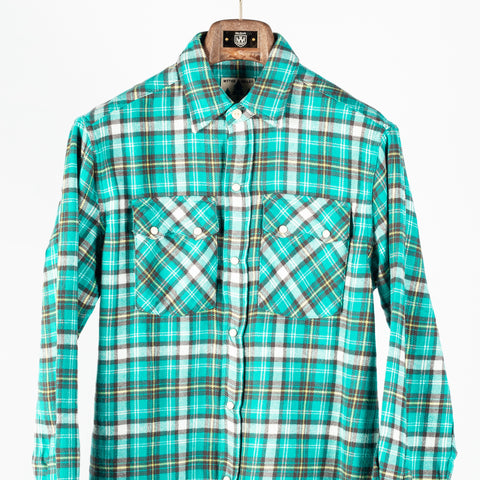 Wythe Thousand Lakes Plaid Washed Flannel Pearlsnap Shirt 6
