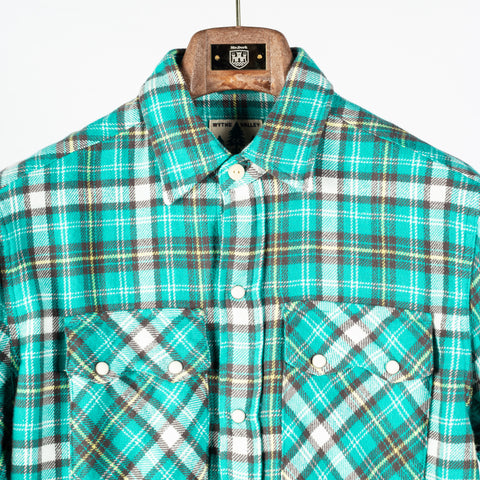Wythe Thousand Lakes Plaid Washed Flannel Pearlsnap Shirt 7