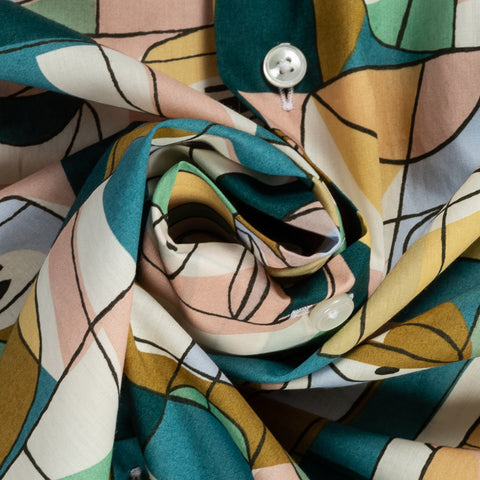 Xacus Pastel Abstract Cotton Dress Shirt 2