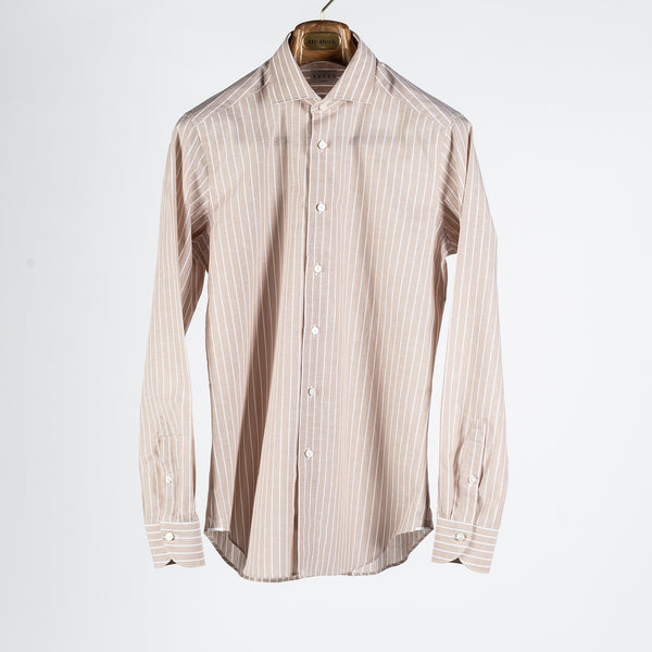Brown & White Stripped Dress Shirt