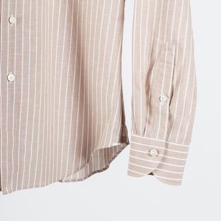 Xacus Brown & White Stripped Dress Shirt 4