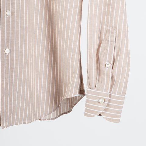 Xacus Brown & White Stripped Dress Shirt 4