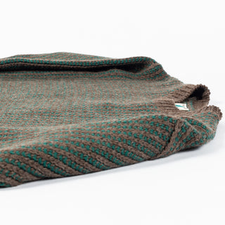 Wythe Forest Green Taupe Two Tone Wool Crewneck Sweater 8