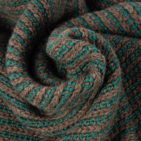 Wythe Forest Green Taupe Two Tone Wool Crewneck Sweater 2
