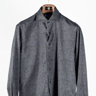 Xacus Charcoal 31522 Dress Shirt, three-quarter front view