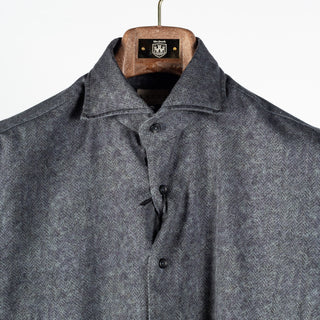 Xacus Charcoal 31522 Dress Shirt, collar close-up