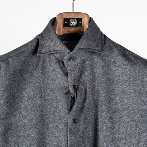 Xacus Charcoal 31522 Dress Shirt, collar close-up