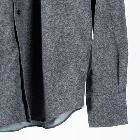 Xacus Charcoal 31522 Dress Shirt, placket, cuff and hem detail
