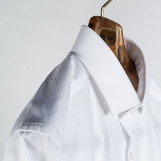 Xacus White Oxford Travel Dress Shirt - Cotton, Oxford, Matte - Detail View
