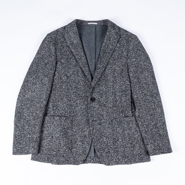Charcoal Flannel Chevron Blazer