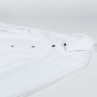 White Active Dress Shirt W/ Dark Contrast Buttons - Mr.Derk