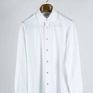 Xacus White Active Dress Shirt W/ Contrast Grey Buttons 1