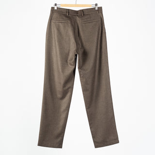De Bonne Facture Olive Puppytooth One Pleat Trousers English Wool Flannel 6