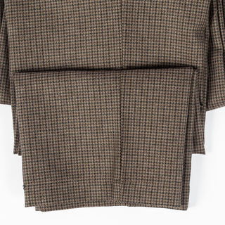 De Bonne Facture Olive Puppytooth One Pleat Trousers English Wool Flannel 3