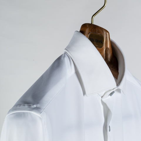 Xacus White Active Dress Shirt W/ Contrast Grey Buttons 5