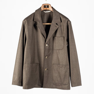 De Bonne Facture Olive Puppytooth Traveler Jacket English Wool Flannel 1