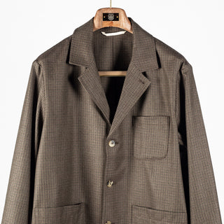 De Bonne Facture Olive Puppytooth Traveler Jacket English Wool Flannel 7