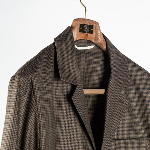 De Bonne Facture Olive Puppytooth Traveler Jacket English Wool Flannel 4