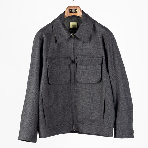 De Bonne Facture Anthracite Prince of Wales Student Jacket Redpath Flannel 1