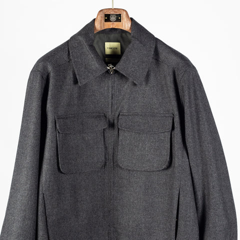 De Bonne Facture Anthracite Prince of Wales Student Jacket Redpath Flannel 6
