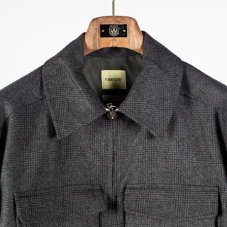 De Bonne Facture Anthracite Prince of Wales Student Jacket Redpath Flannel 7