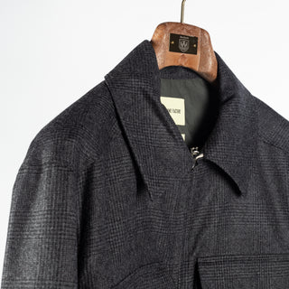 De Bonne Facture Anthracite Prince of Wales Student Jacket Redpath Flannel 3