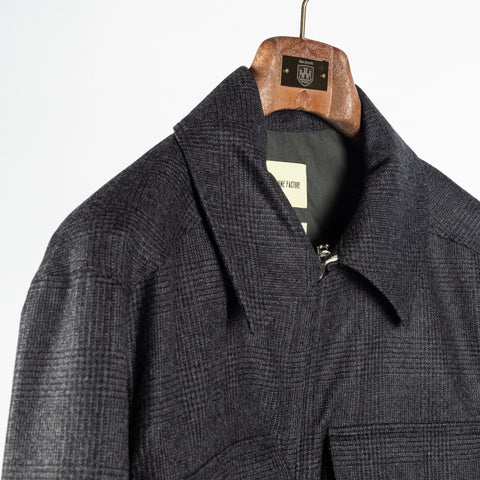 De Bonne Facture Anthracite Prince of Wales Student Jacket Redpath Flannel 3