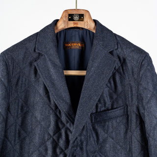 Waterville Navy Barberis Wool Quilted Blazer 7