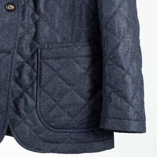Waterville Navy Barberis Wool Quilted Blazer 4