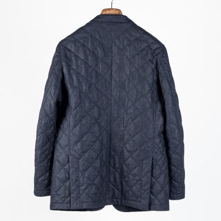 Waterville Navy Barberis Wool Quilted Blazer 5
