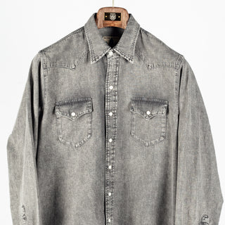 Wythe Washed Black Denim Pearlsnap Shirt 6