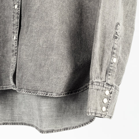 Wythe Washed Black Denim Pearlsnap Shirt 4