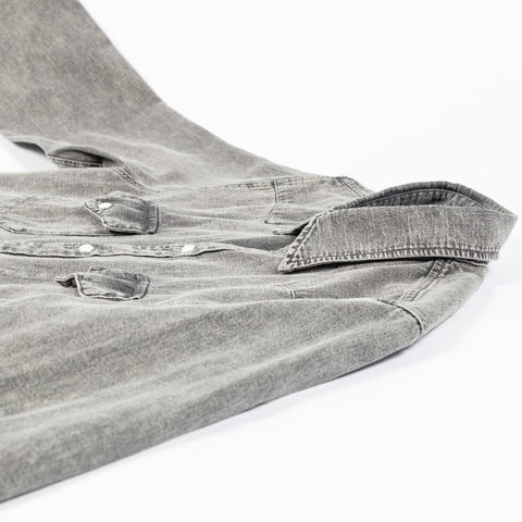 Wythe Washed Black Denim Pearlsnap Shirt 8
