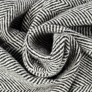 Wythe Black & Cream Herringbone Raglan Wool Overcoat 3