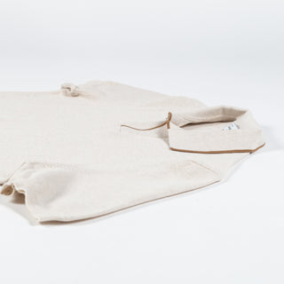 Gran Sasso Beige Skipper Rice Stitch Knit Polo 7