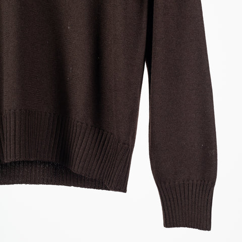 Gran Sasso Brown 23105 Quarter-Zip Knit Polo 4