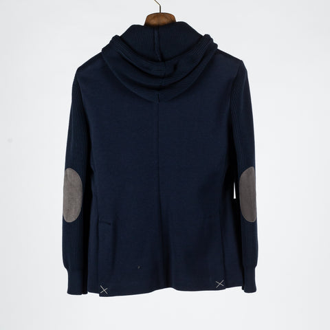 Gran Sasso Navy Hooded Knit Blazer 5