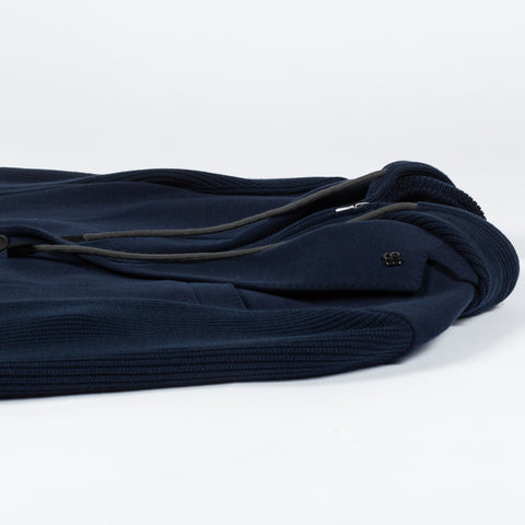 Gran Sasso Navy Hooded Knit Blazer 8