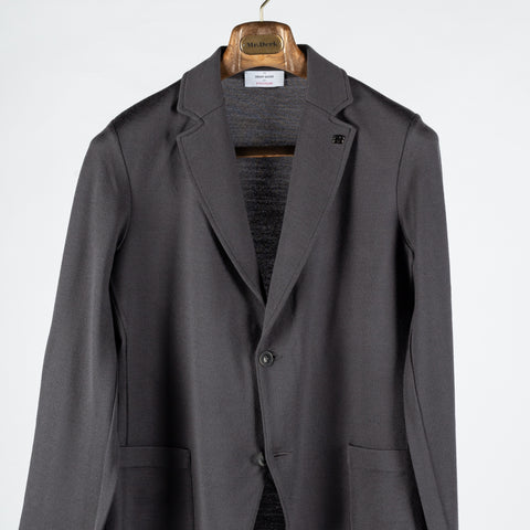 Gran Sasso Charcoal Athleisure Knit Blazer 6