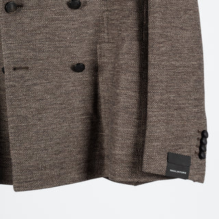 Tagliatore Textured Brown Double Breasted Blazer 4